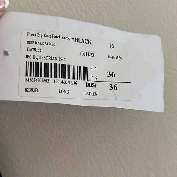 TUFFRIDER Ladies’ Ribb Knee Patch Breeches Black Size 36L NWT 🏷 - Picture 8 of 16